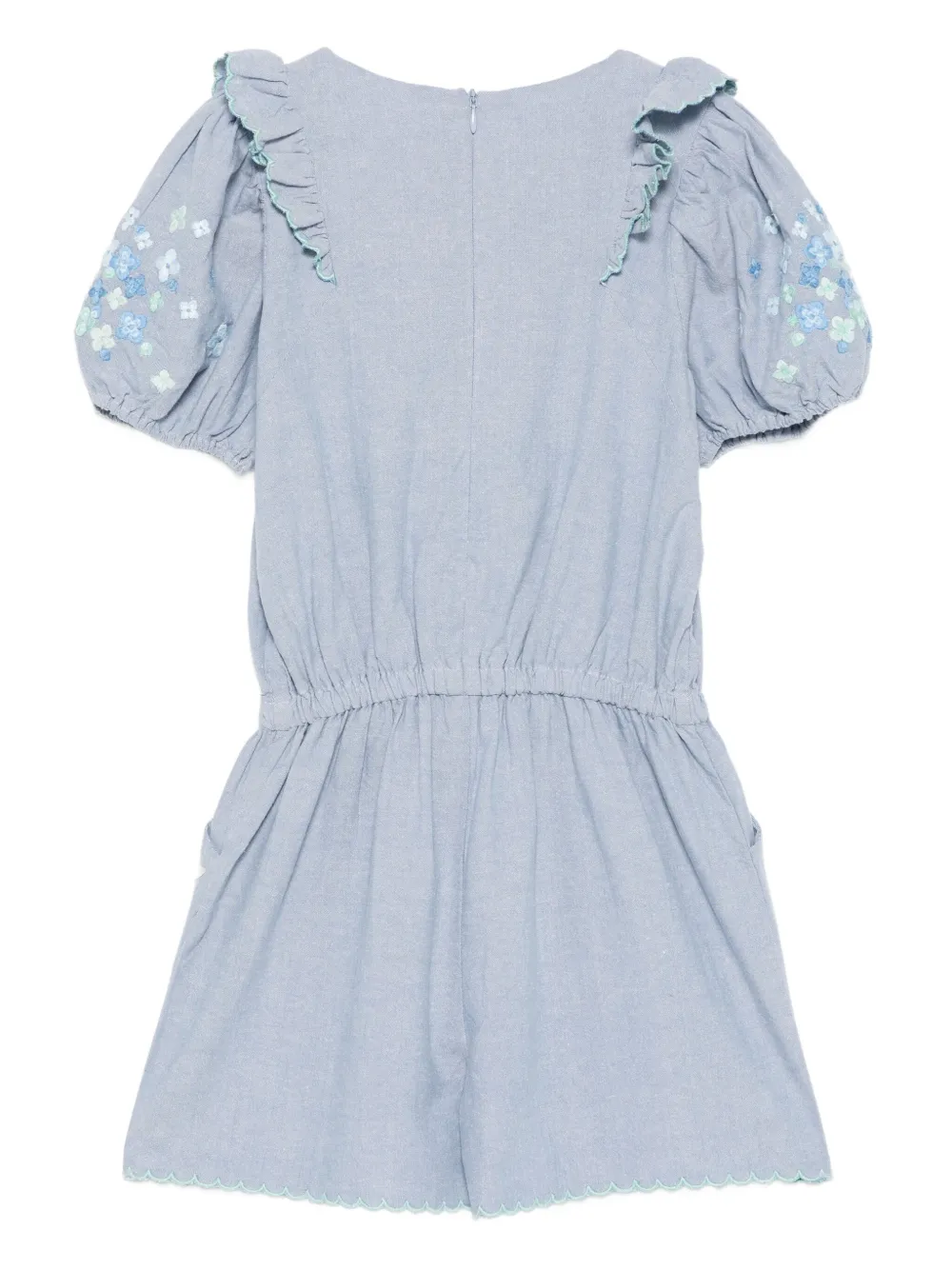 Tartine Et Chocolat Playsuits met borduurwerk en ruches Blauw