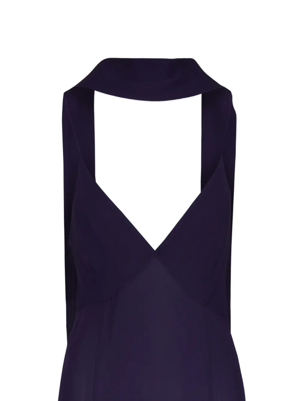 Khaite Halter-neck Pleated Midi Dress In Purple