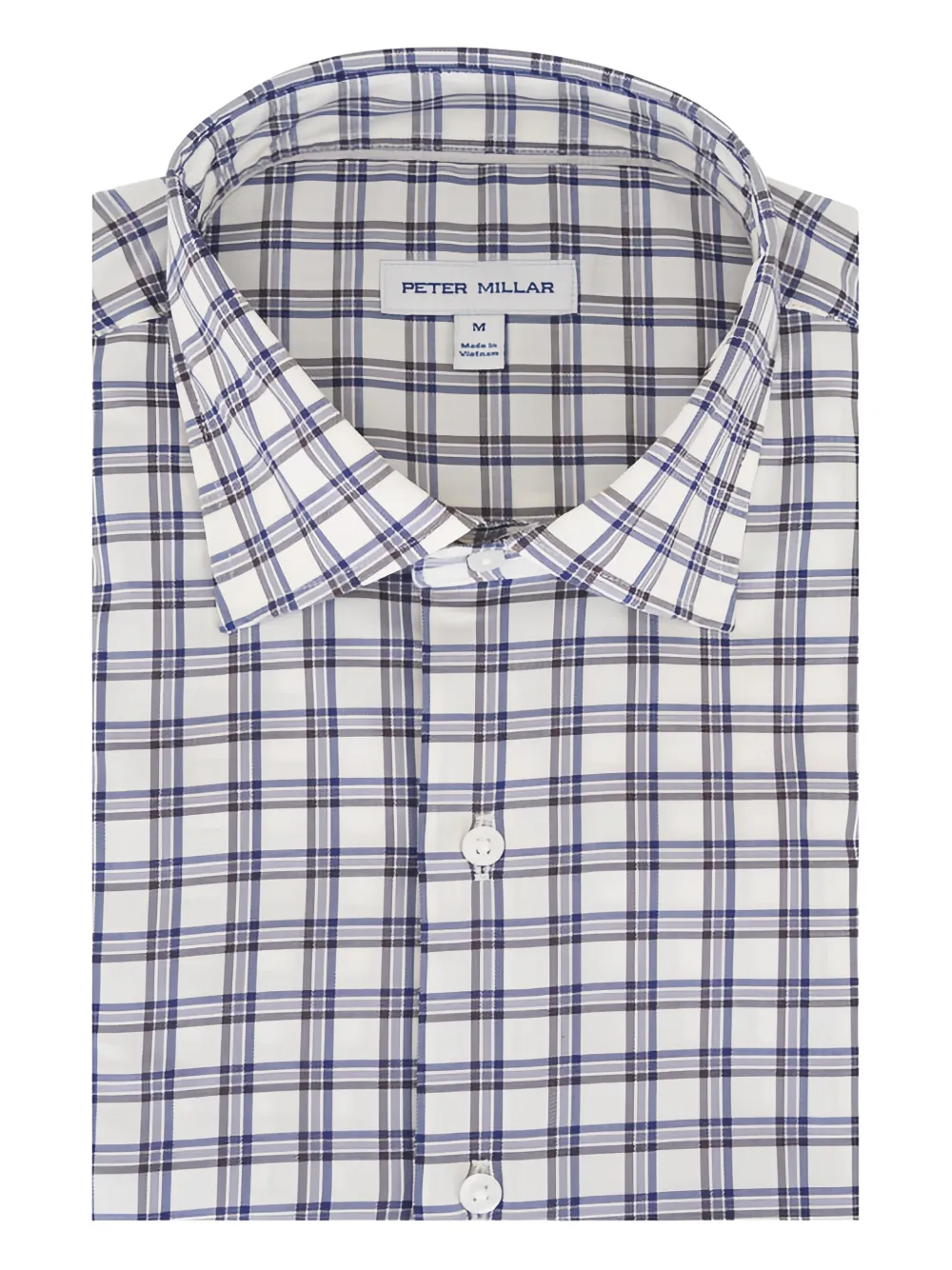 Peter Millar plaid-pattern button-up shirt | White | Image 1