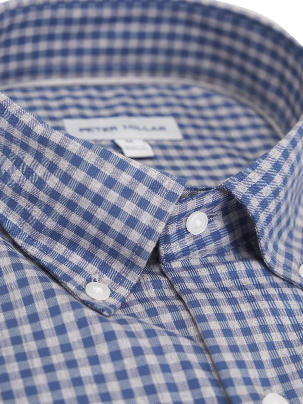 Peter Millar Gingham-check Buttoned Shirt In Blue
