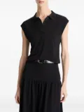 Vince cap-sleeve polo top - Black