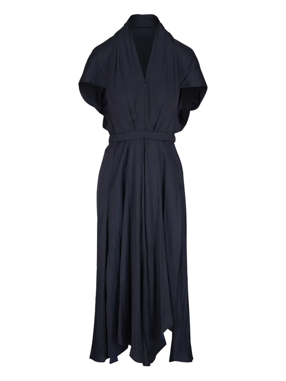 Zero + Maria Cornejo vestido con cinturón y cuello en V | azul | Image 1