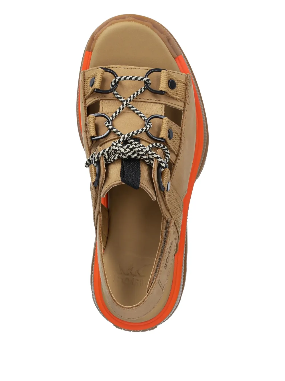 SOREL Sandalen met plateauzool en veters Bruin