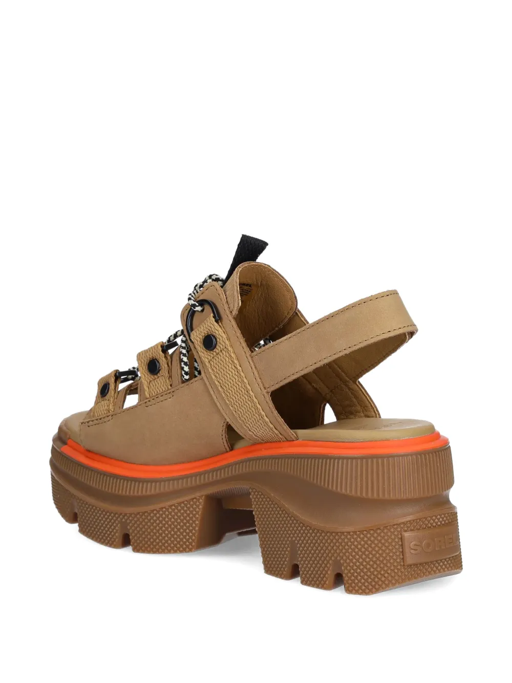 SOREL Sandalen met plateauzool en veters Bruin