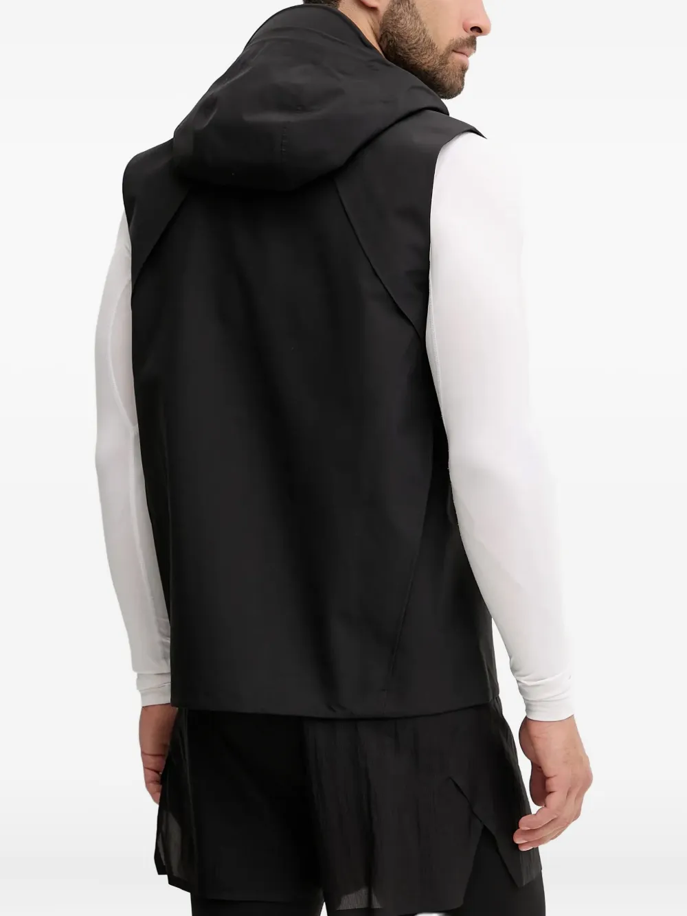 Puma X Heliot Emil Hooded Zip-front Gilet In Black