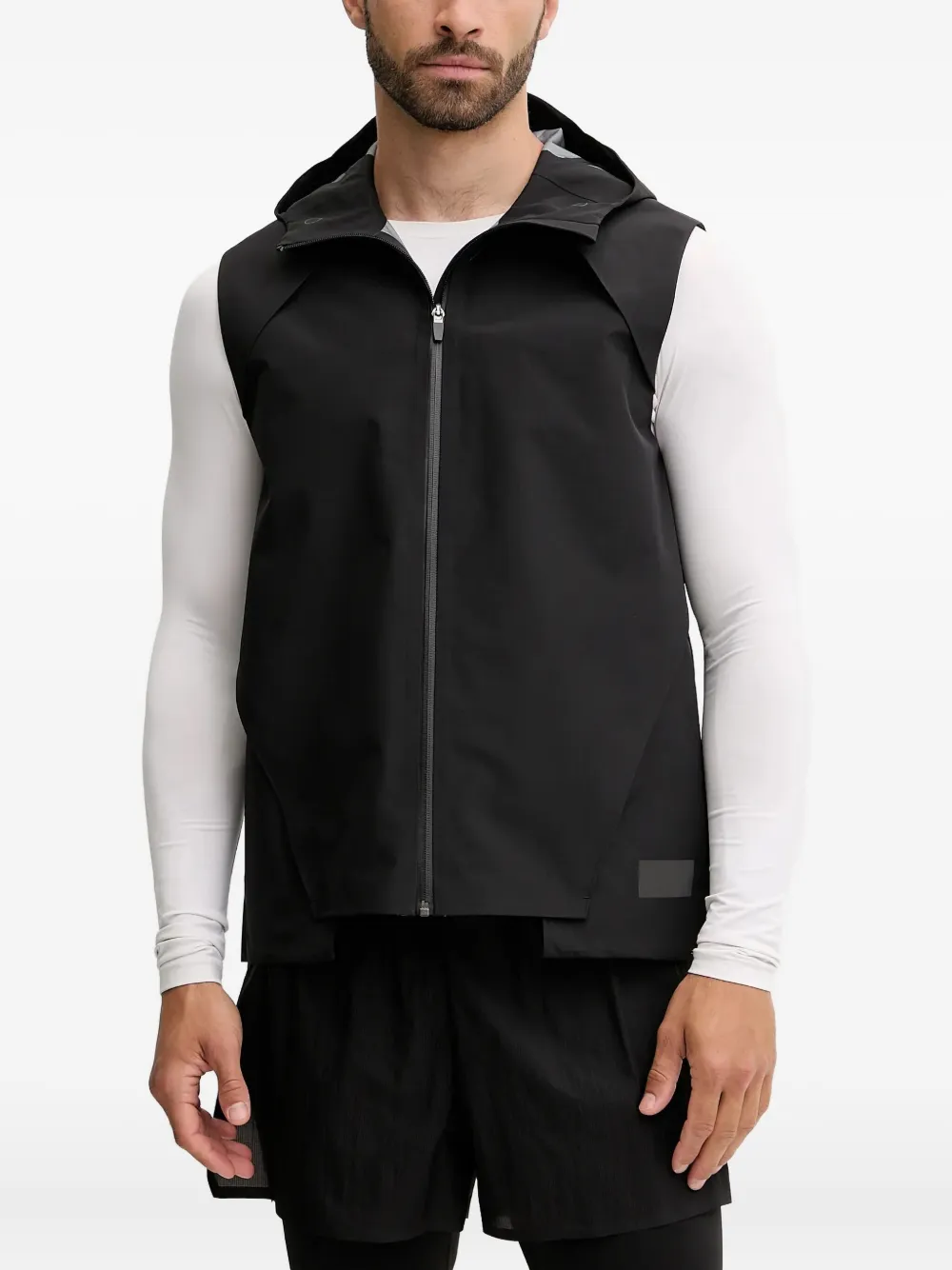 Puma X Heliot Emil Hooded Zip-front Gilet In Black