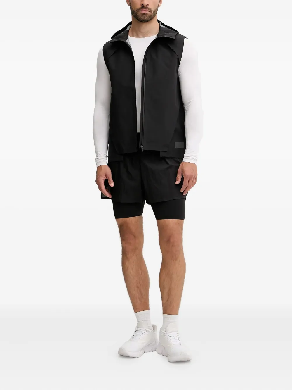 Puma X Heliot Emil Hooded Zip-front Gilet In Black