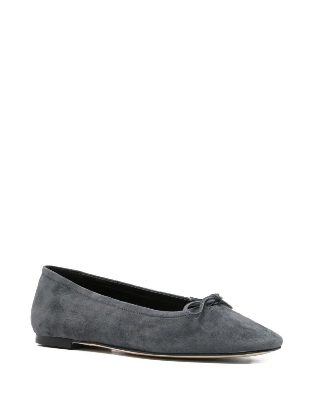 Aeyde bow-detail square-toe flats - Grijs