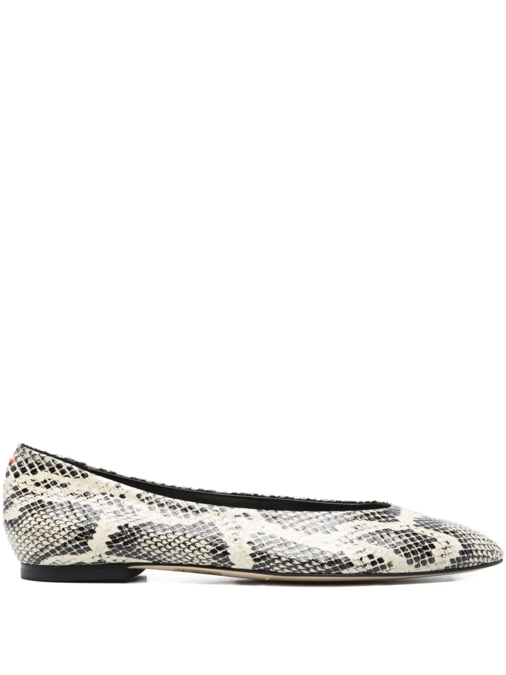 Aeyde Leather Pointed Ballet Flats In Animal Print