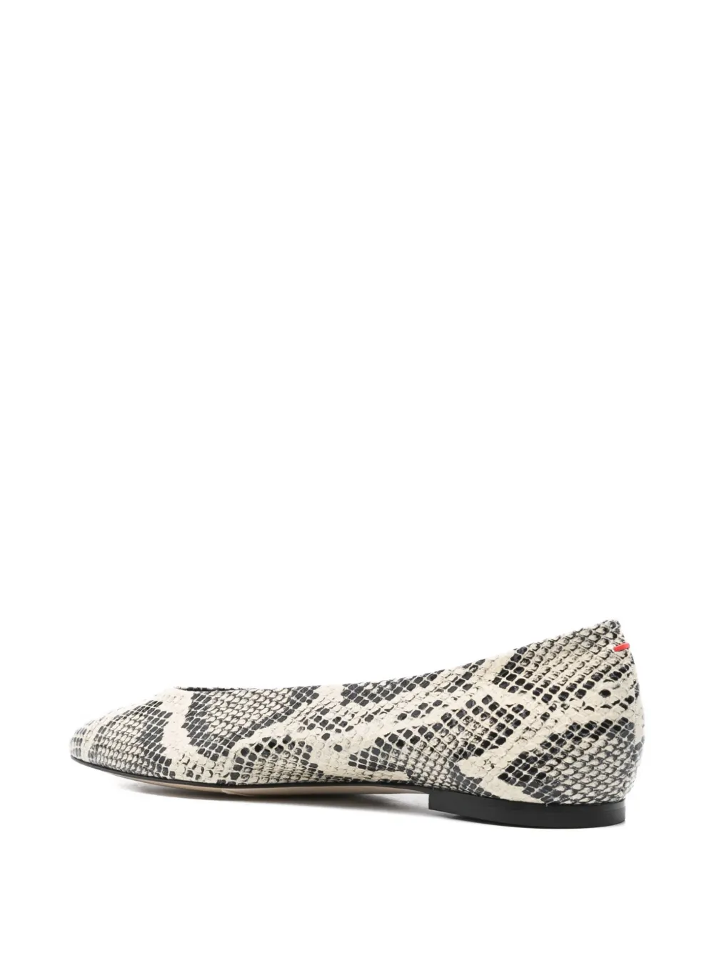 Aeyde Leather Pointed Ballet Flats In Animal Print