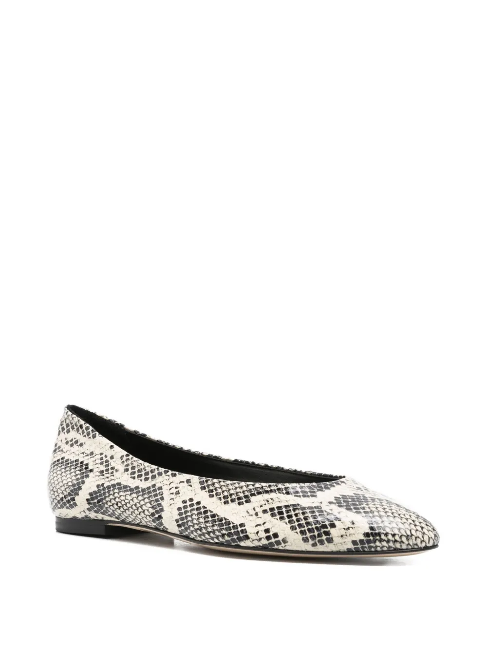 Aeyde Leather Pointed Ballet Flats In Animal Print