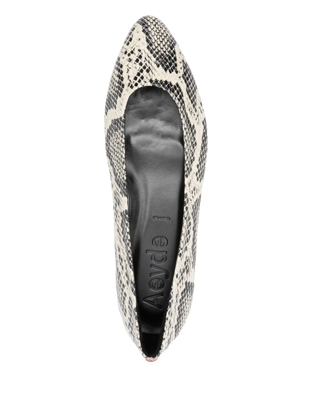 Aeyde Leather Pointed Ballet Flats In Animal Print