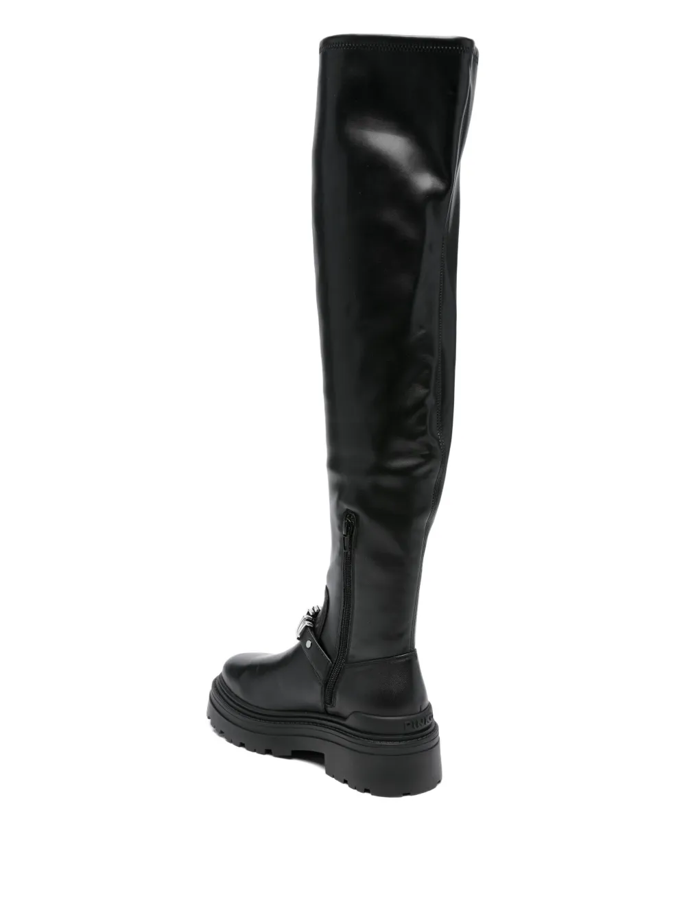 PINKO buckle-detail platform boots Black