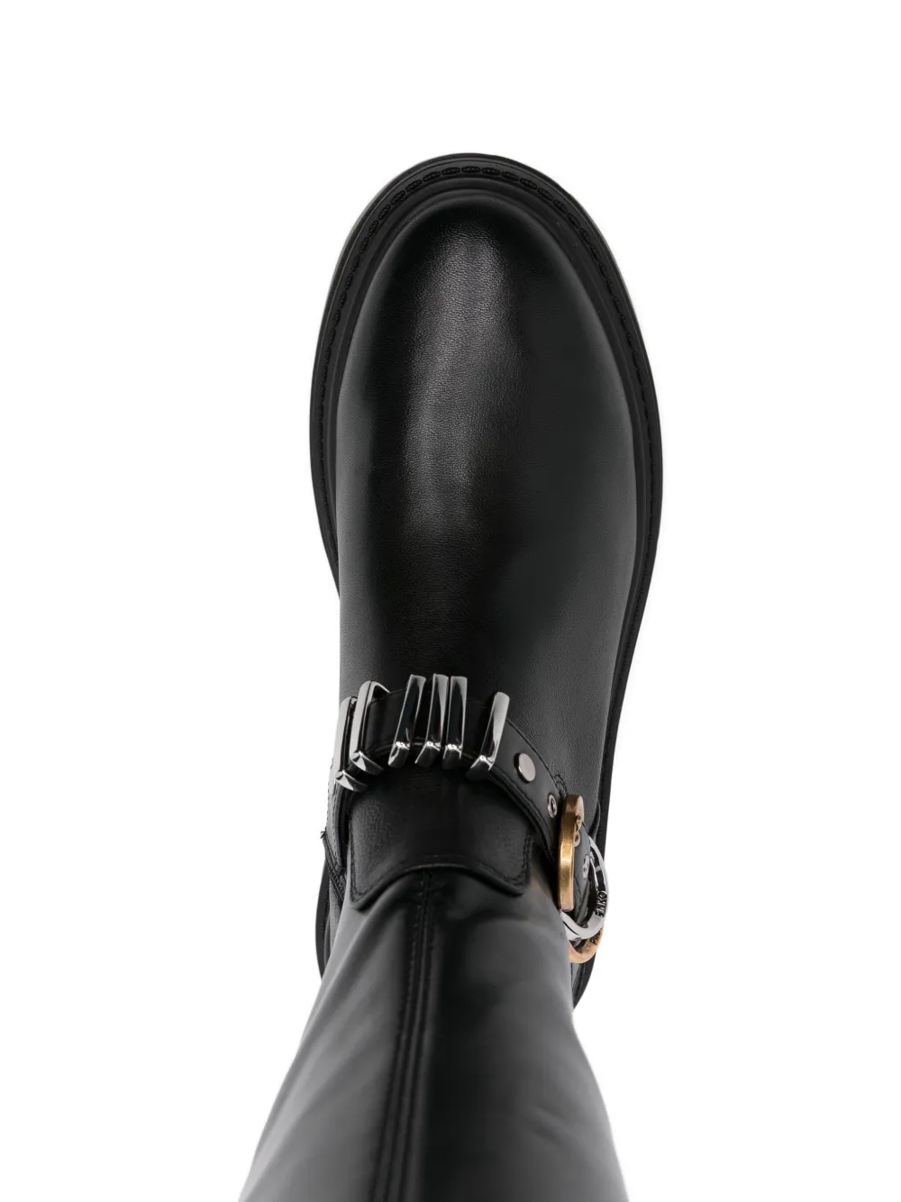 PINKO buckle-detail platform boots Black