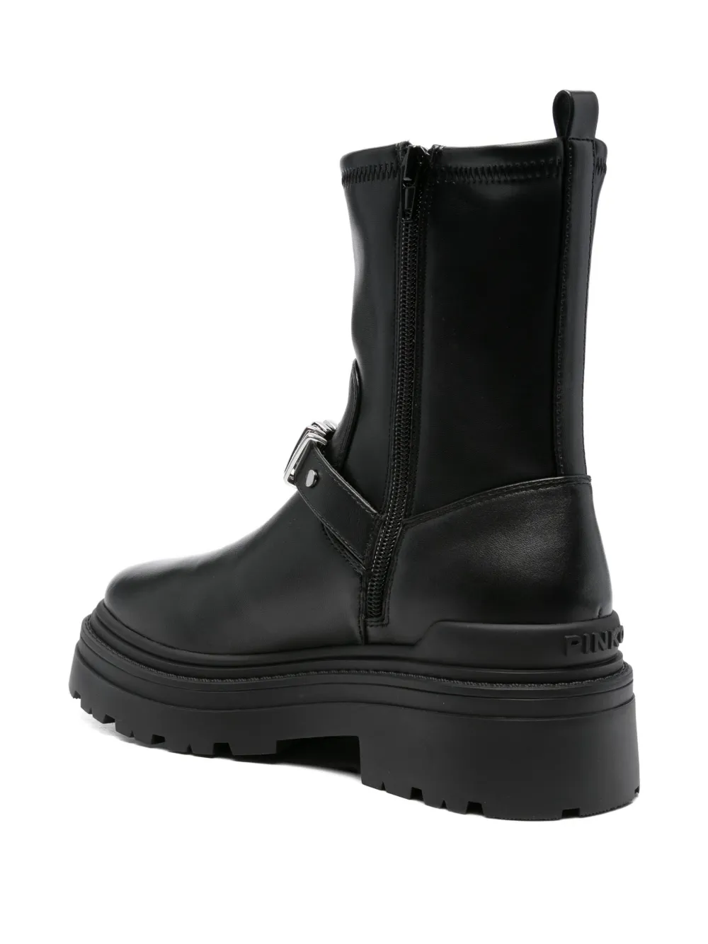 PINKO buckle-embellished platform boots Black