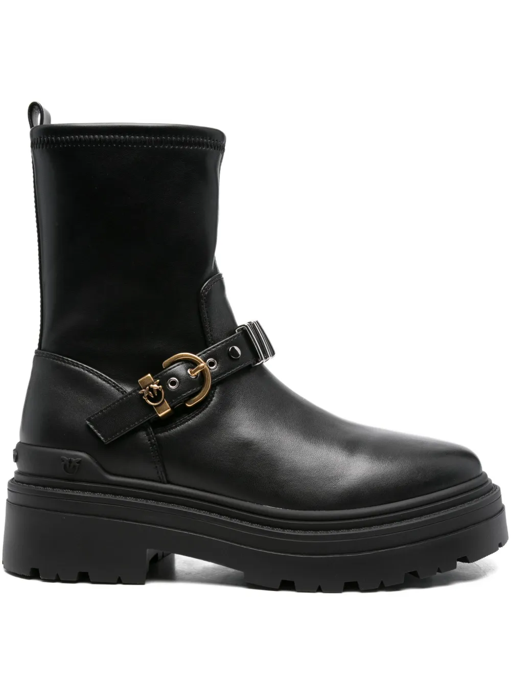 PINKO buckle-embellished platform boots Black