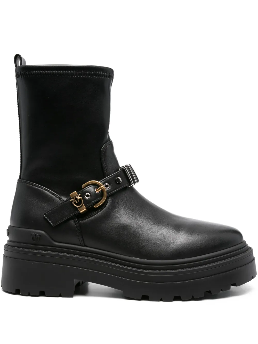 PINKO buckle-embellished platform boots Black