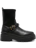 PINKO buckle-embellished platform boots - Black