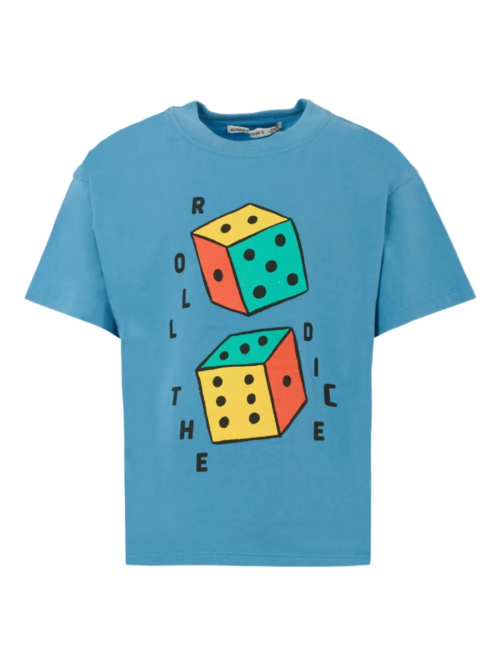 Bobo Choses Katoenen T-shirt met dobbelsteenprint Blauw
