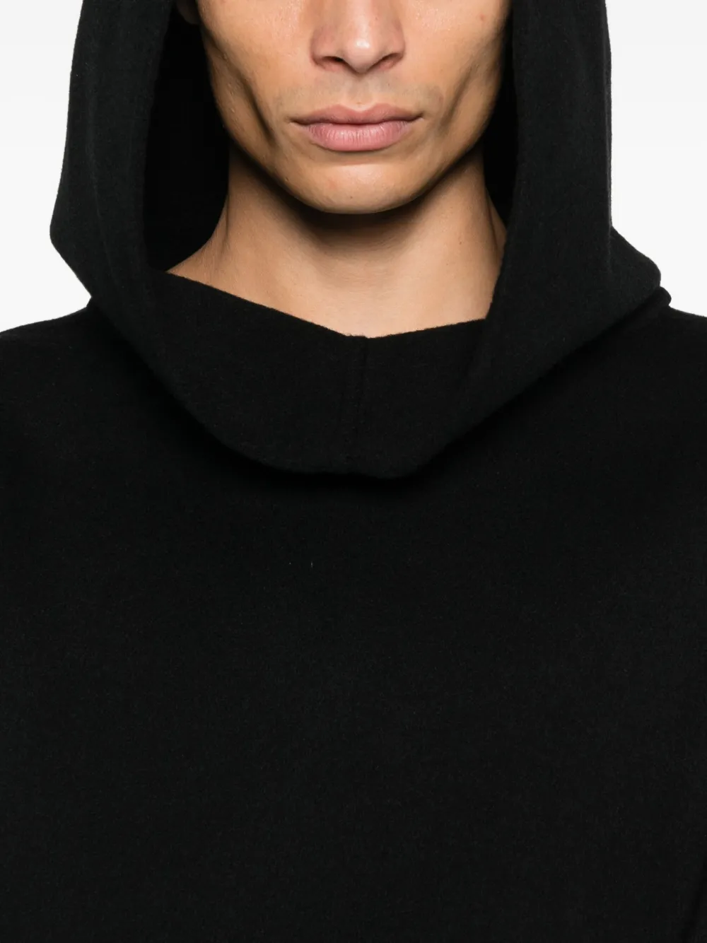 Rick Owens Trui met trechterhals en trekkoord Zwart