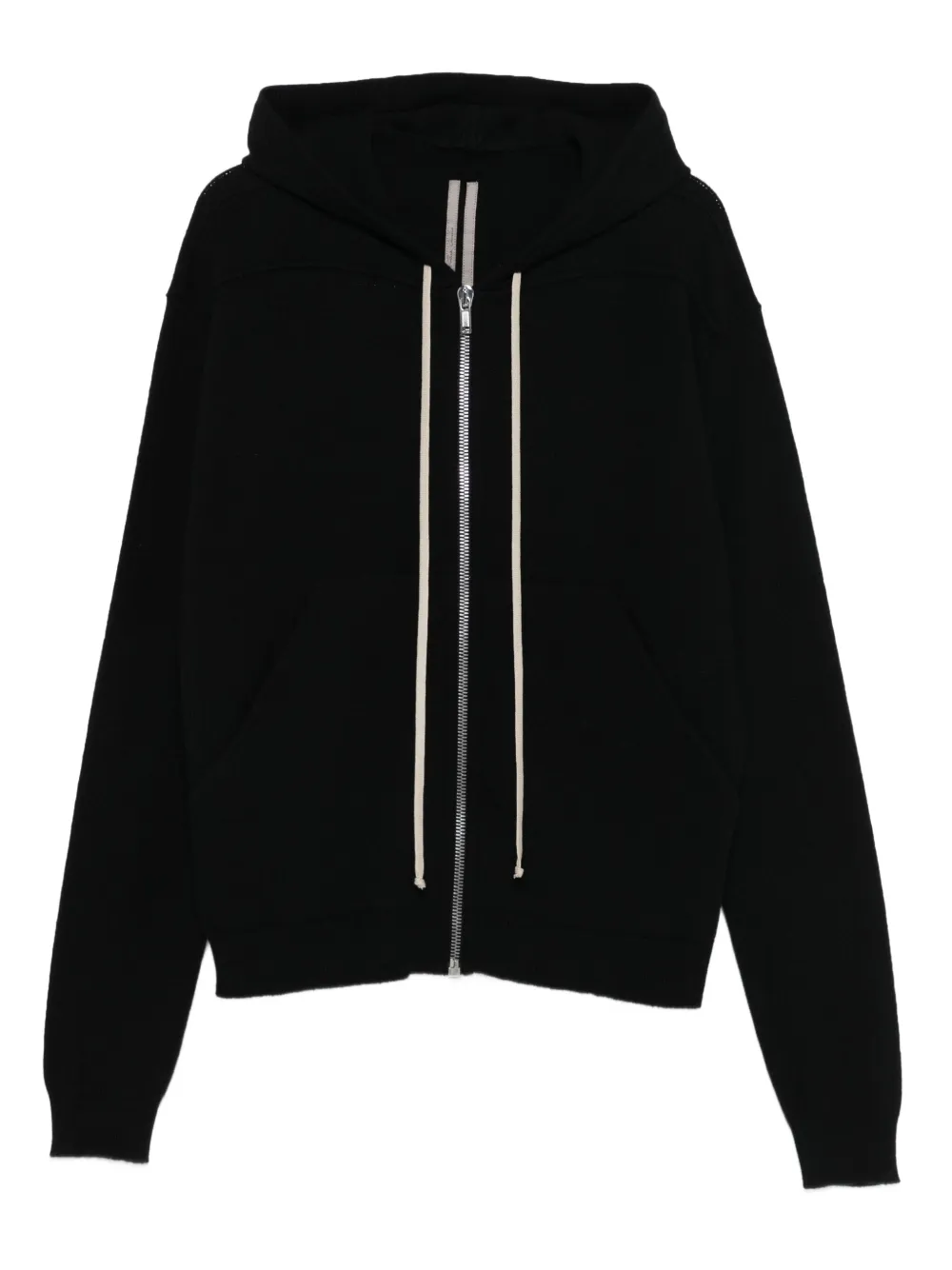 Rick Owens zip-up hooded jacket Zwart