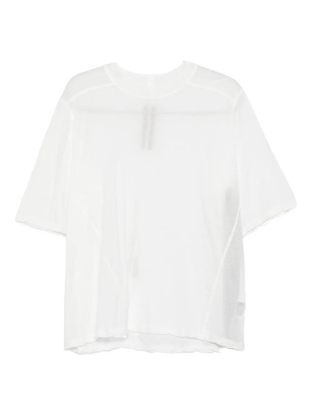 Rick Owens Drkshdw Asymmetrical-hem Organic Cotton Top In White