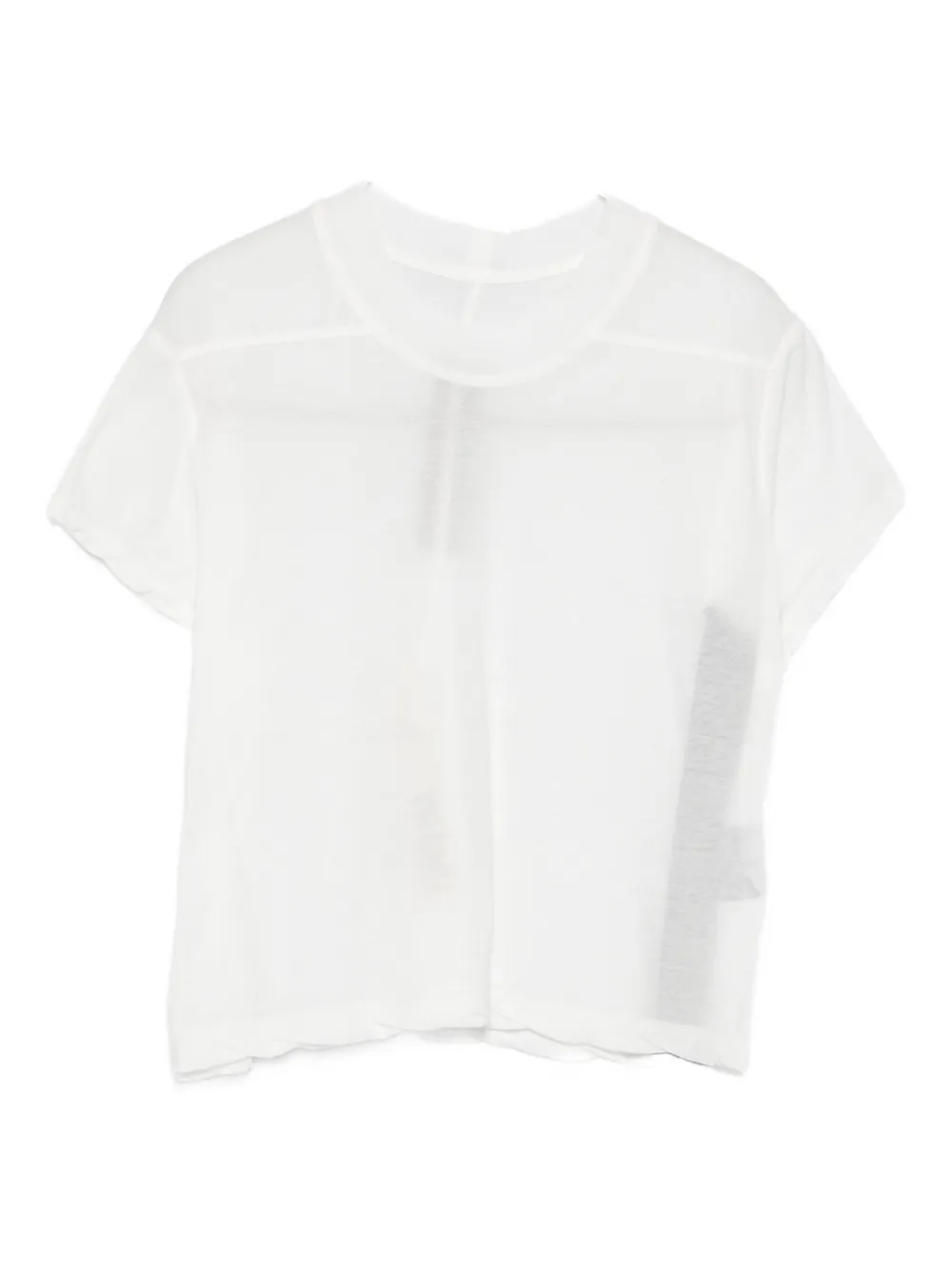 Rick Owens Drkshdw Asymmetrical-hem Organic Cotton Top In White