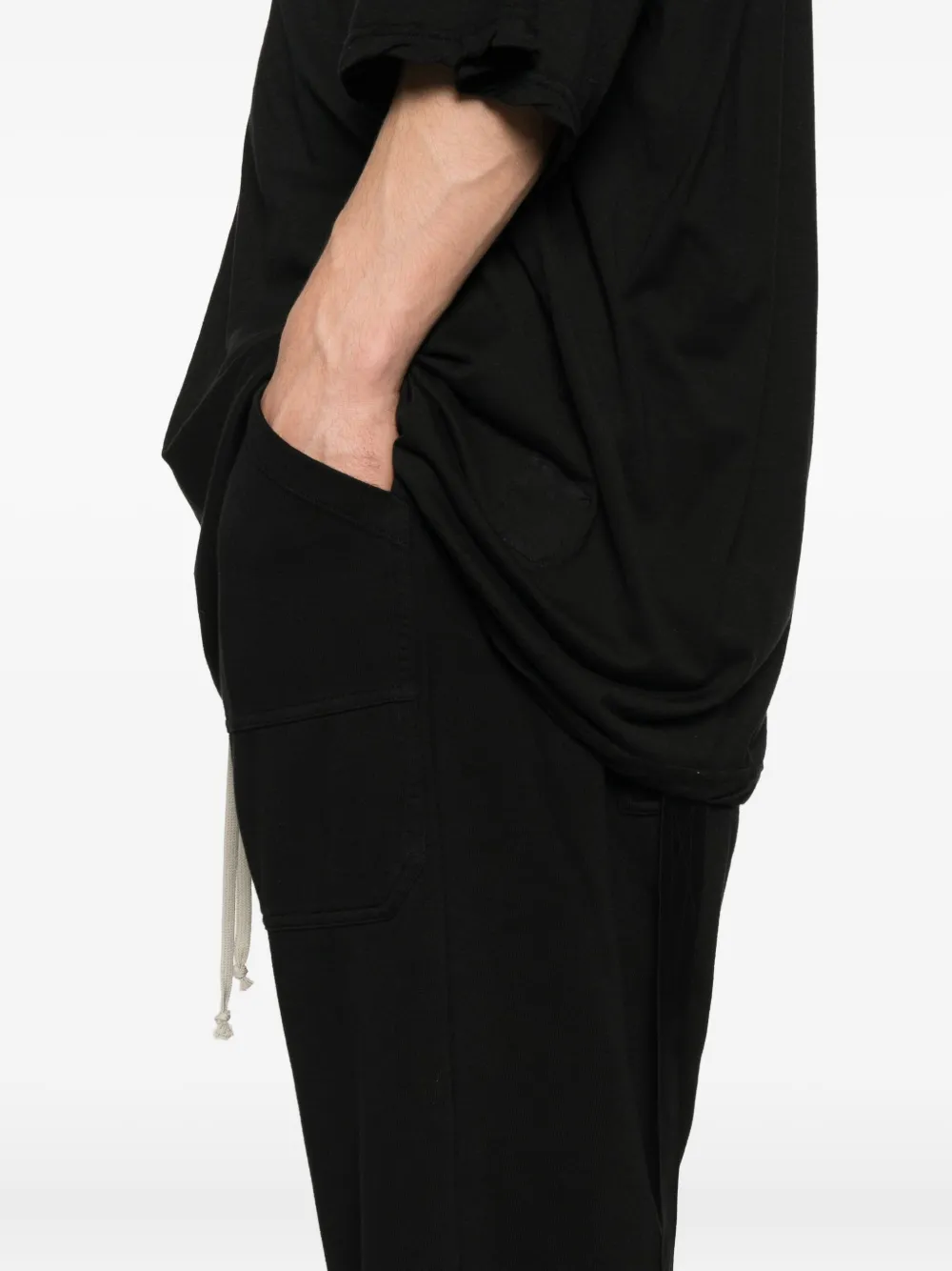 Rick Owens Drkshdw Drawstring Drop-crotch Trousers In Black
