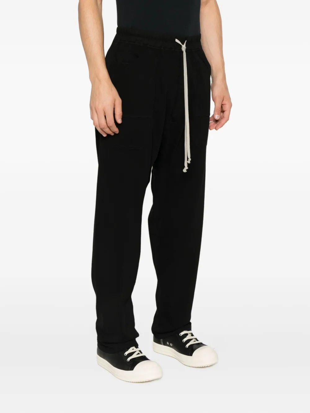 Rick Owens Drkshdw Drawstring Drop-crotch Trousers In Black