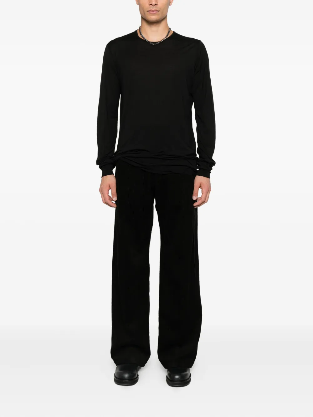 Rick Owens DRKSHDW cotton crew-neck long-sleeves T-shirt - Zwart