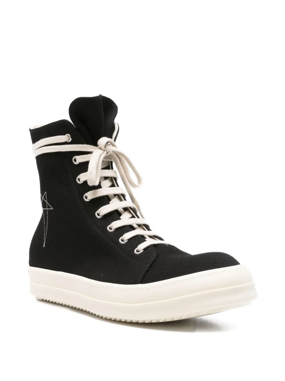 Rick Owens DRKSHDW star-embroidered zip-fastening sneakers Black
