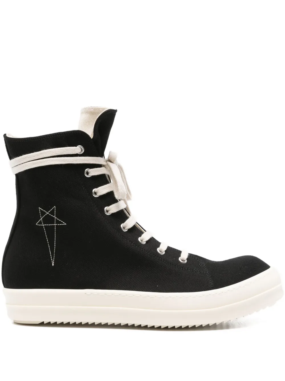 Rick Owens DRKSHDW star-embroidered zip-fastening sneakers Black