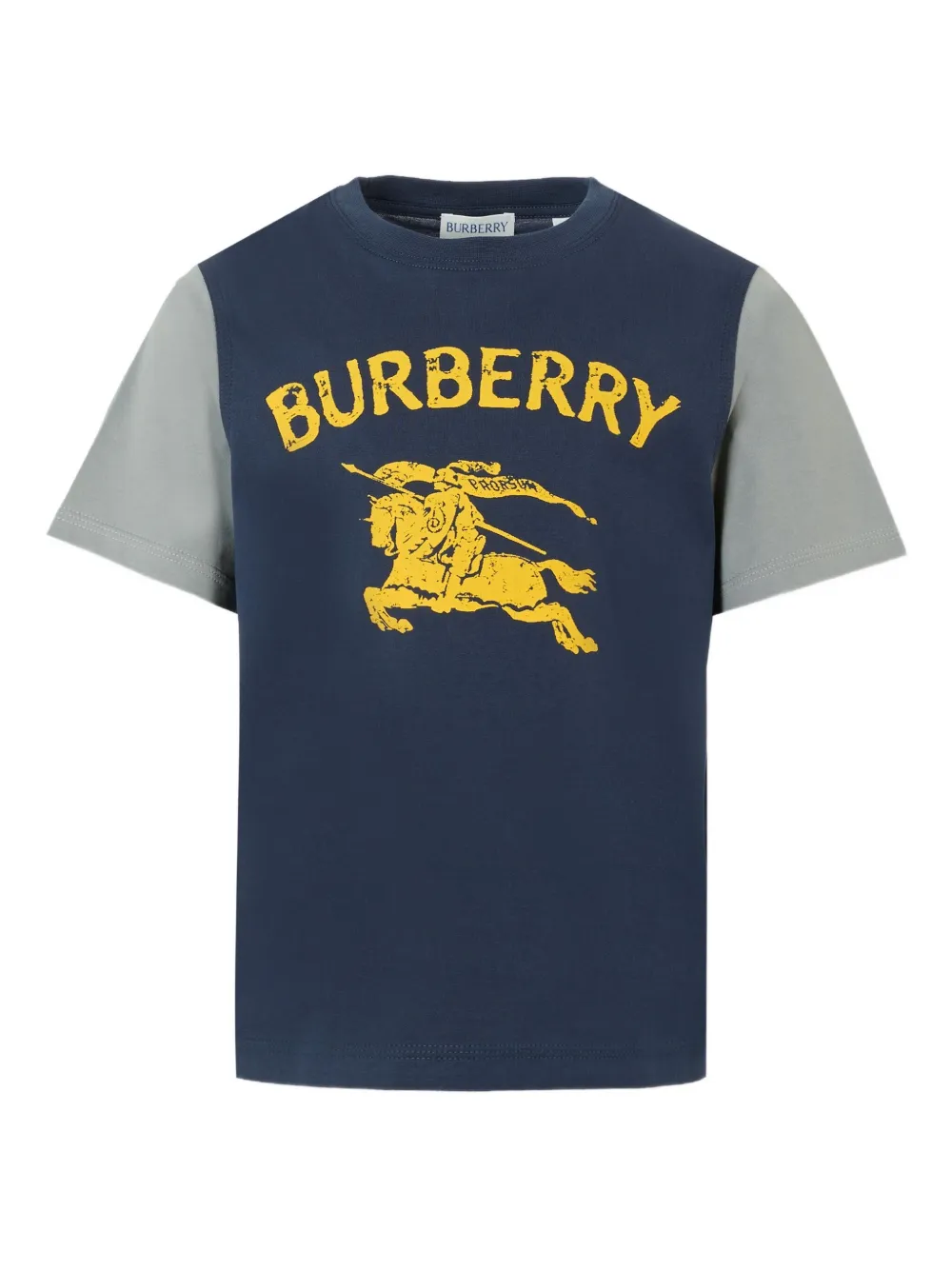 Burberry Kids knight-logo cotton T-shirt Blauw
