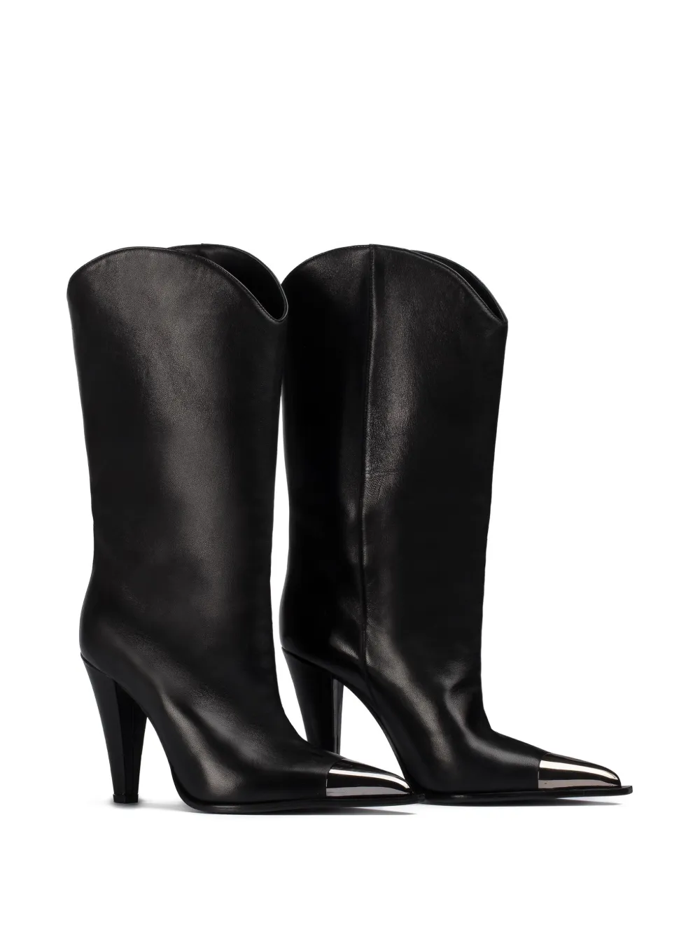 Le Silla metallic-toe leather boots Black