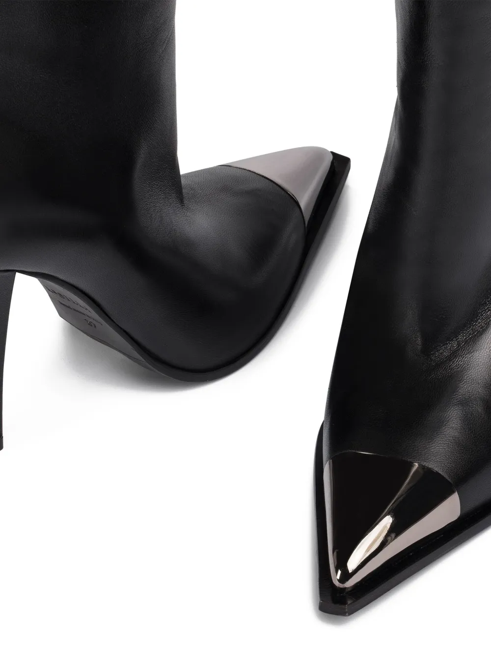 Le Silla metallic-toe leather boots Black