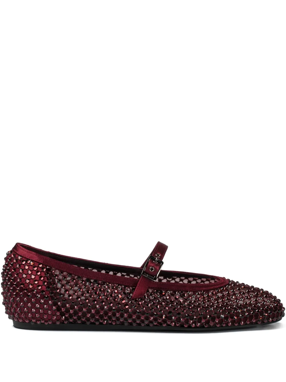 embellished satin ballet flats