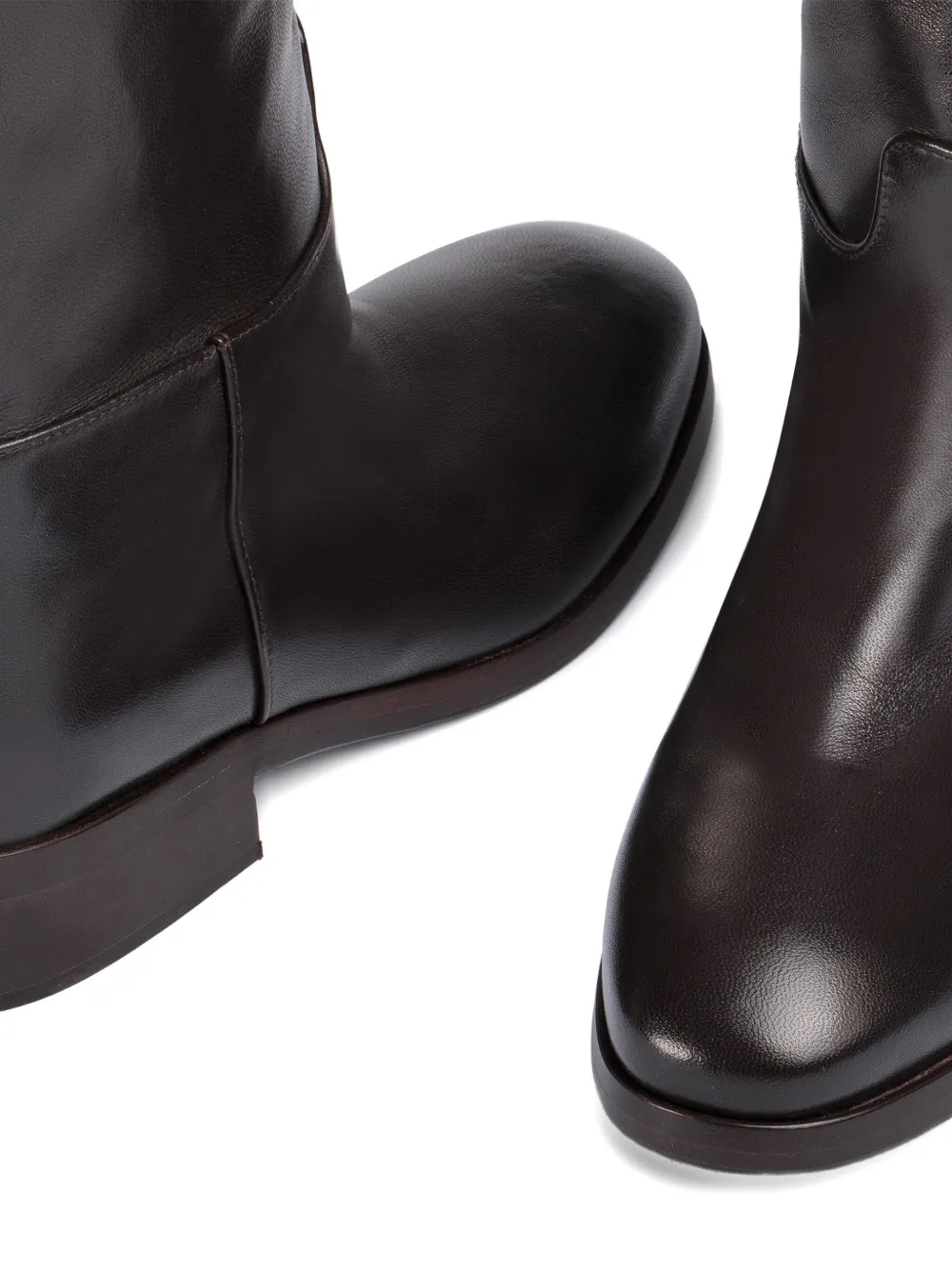 Le Silla Fold-over Leather Boots In Brown