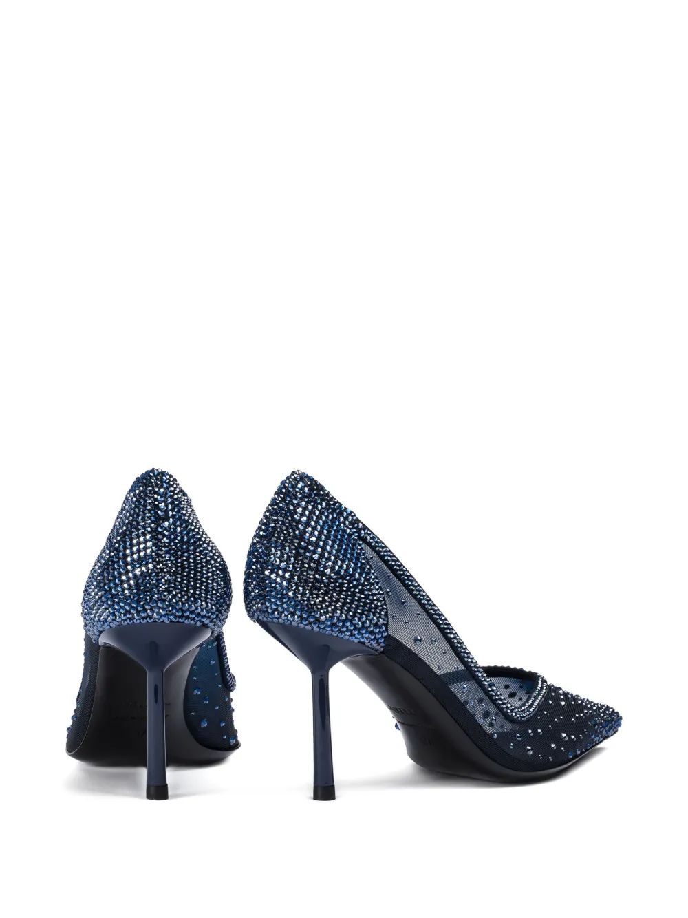 Le Silla 90mm Nicole Crystal-embellished Mesh Pumps In Blue