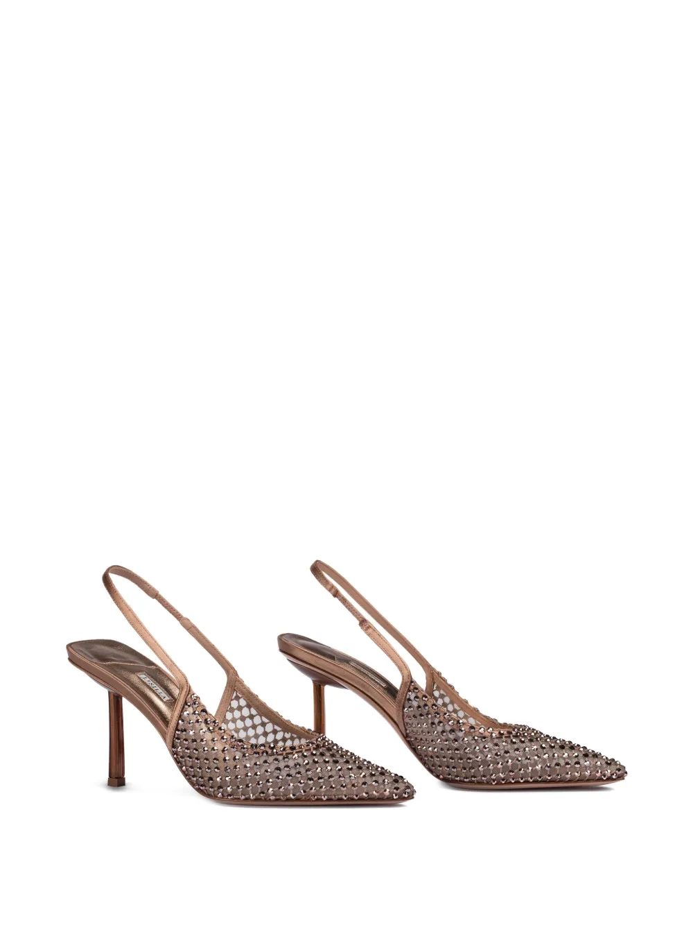 Le Silla 80mm Gilda crystal-embellished slingback pumps Brown
