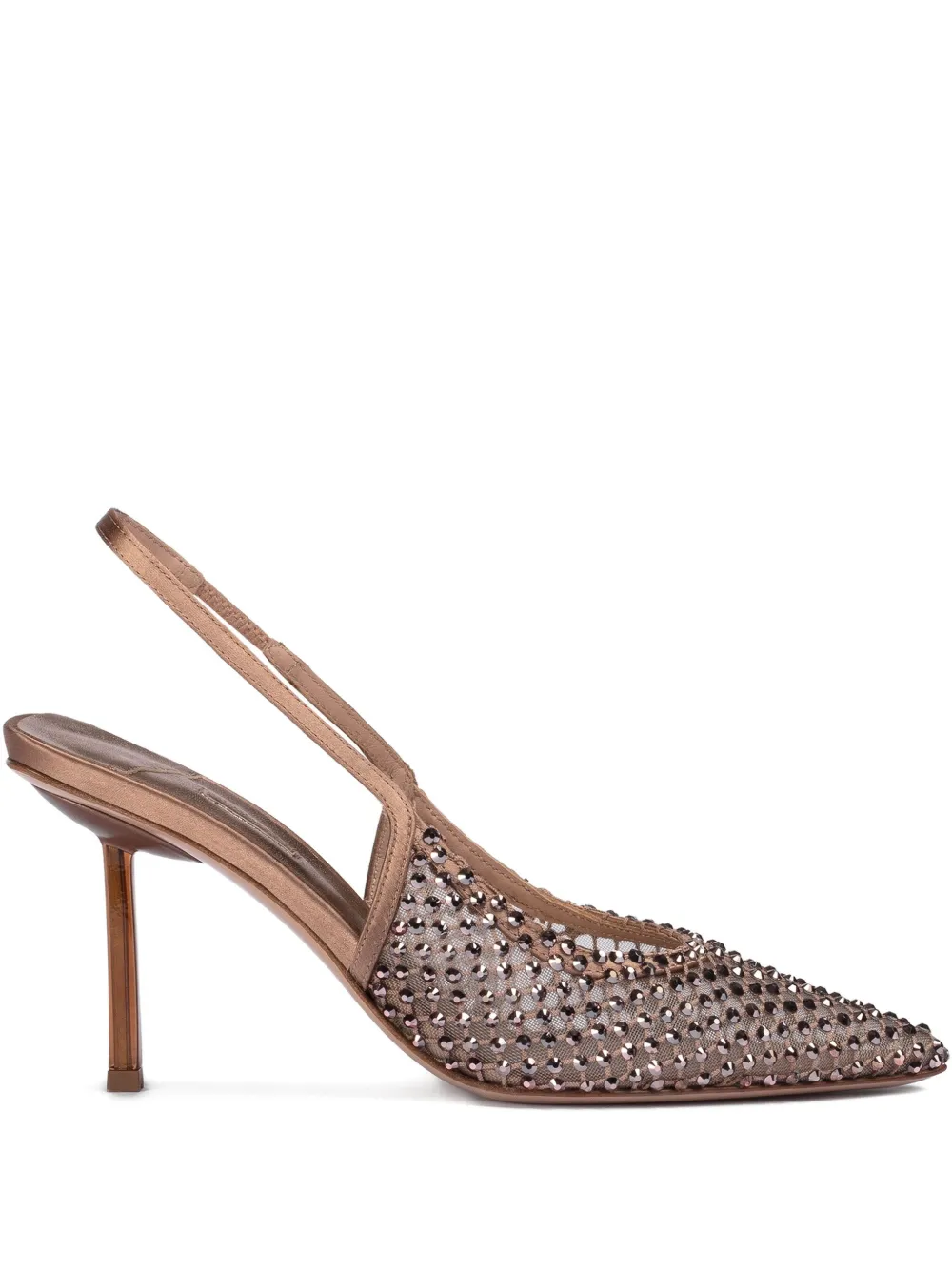 Le Silla 80mm Gilda crystal-embellished slingback pumps Brown