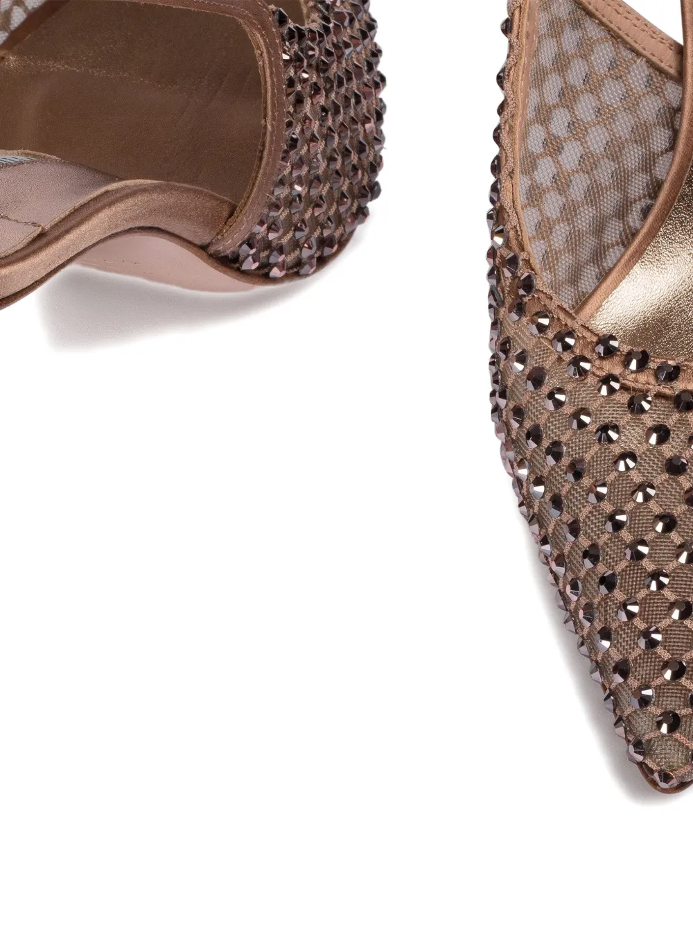 Le Silla 80mm Gilda crystal-embellished slingback pumps Brown