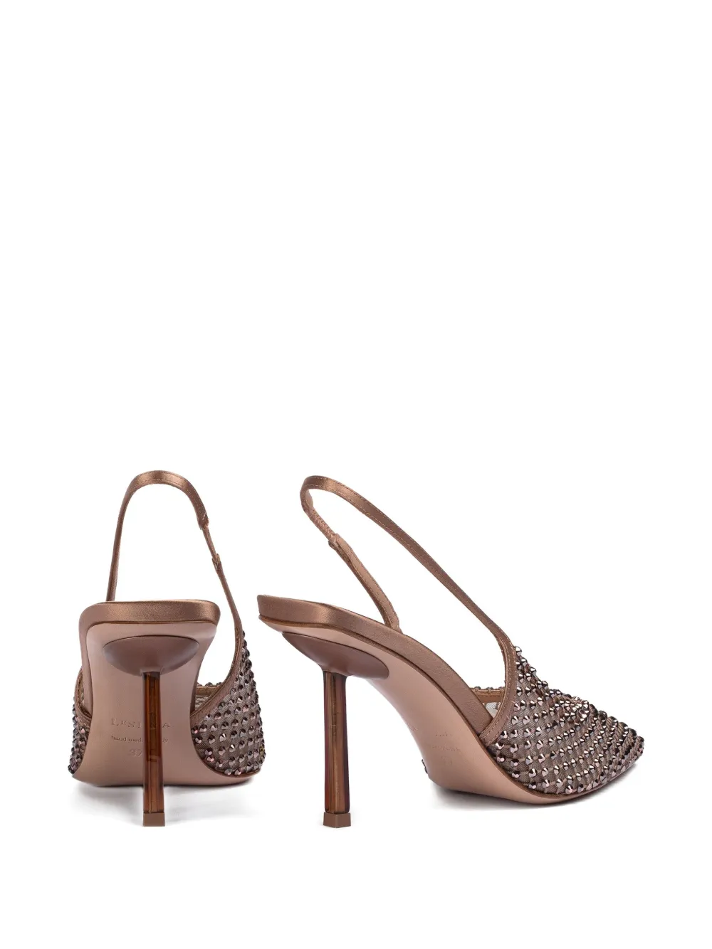 Le Silla 80mm Gilda crystal-embellished slingback pumps Brown