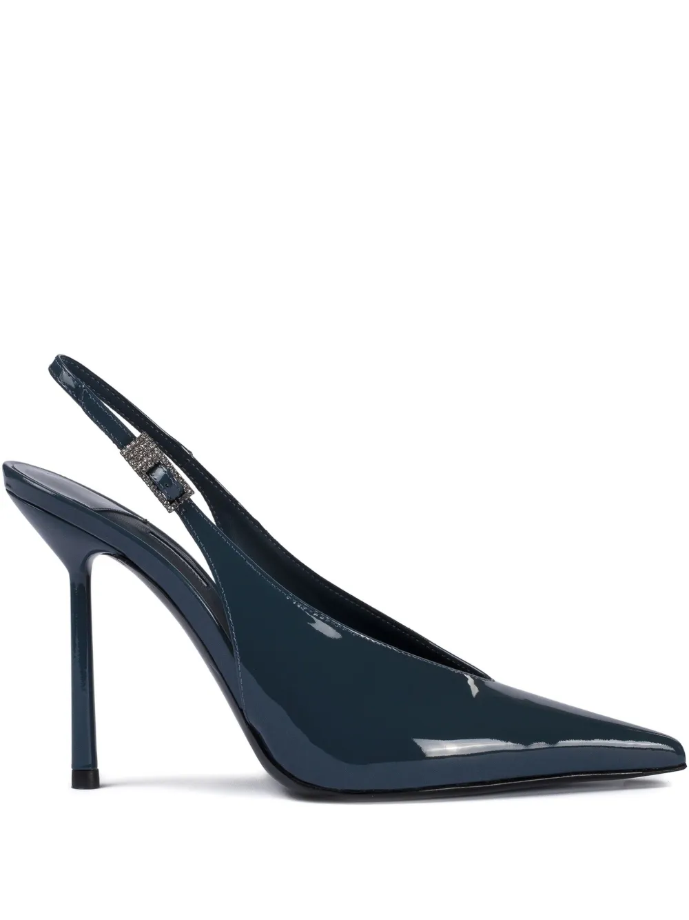 Le Silla 100mm Clivage Slingback Crystal-embellished Pumps In Black
