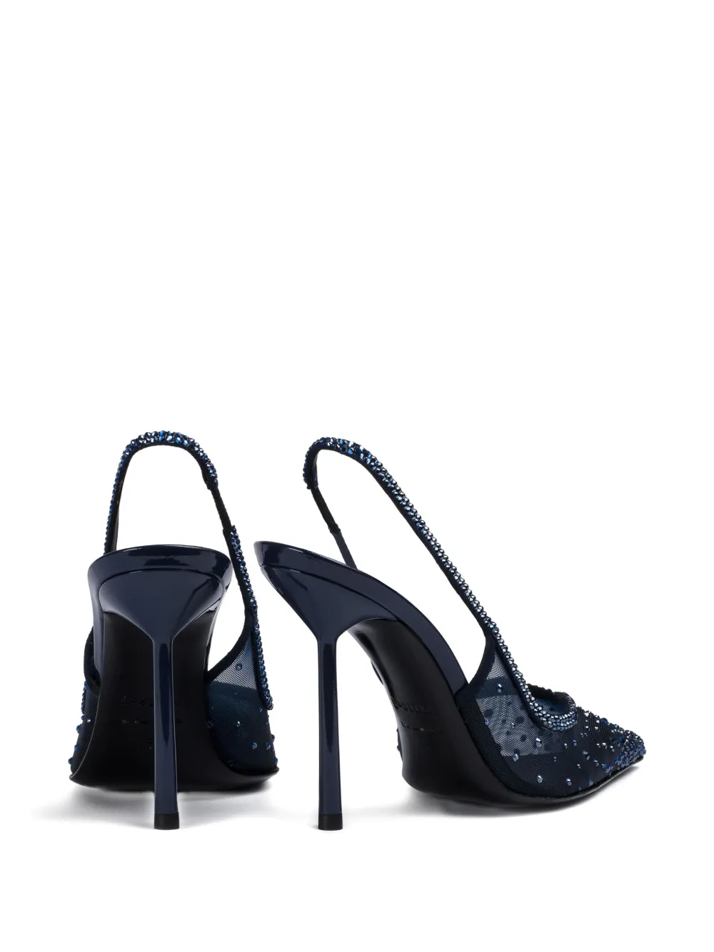 Le Silla 100mm Nicole Crystal-embellished Slingback Pumps In Blue