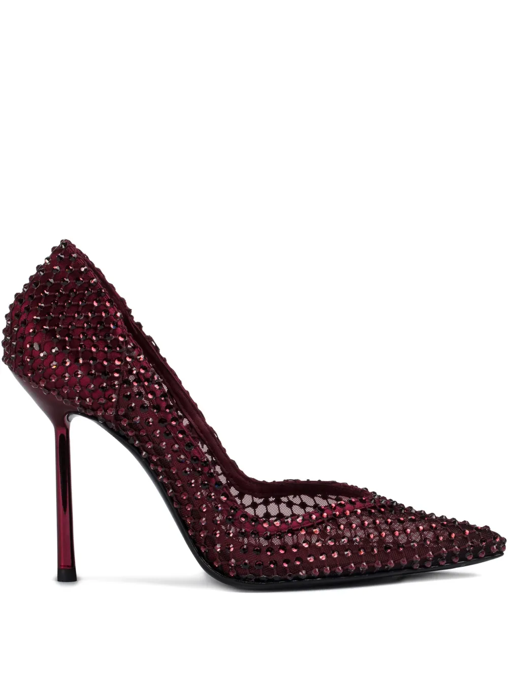 Le Silla 100mm Gilda Crystal-embellished Mesh Pumps In Red