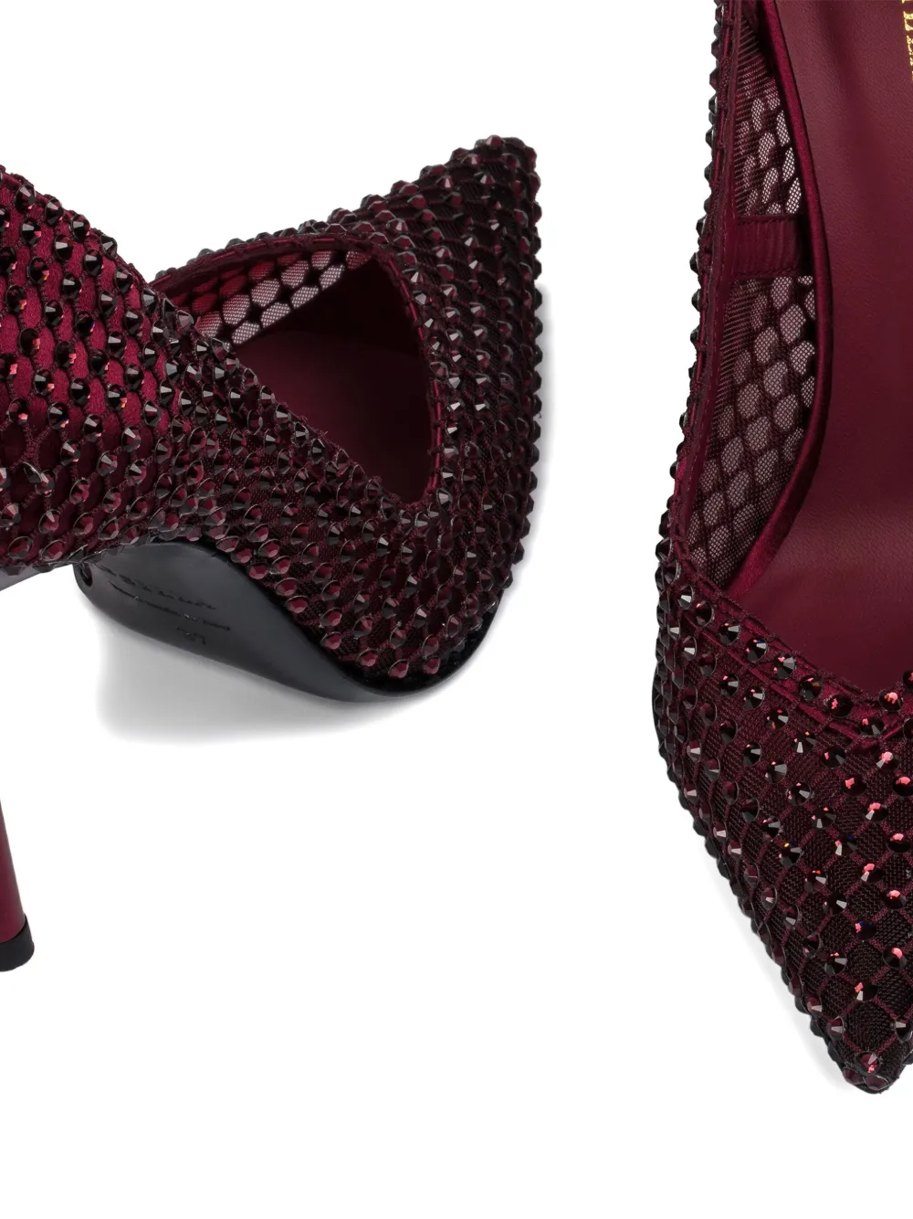 Le Silla 100mm Gilda Crystal-embellished Mesh Pumps In Red