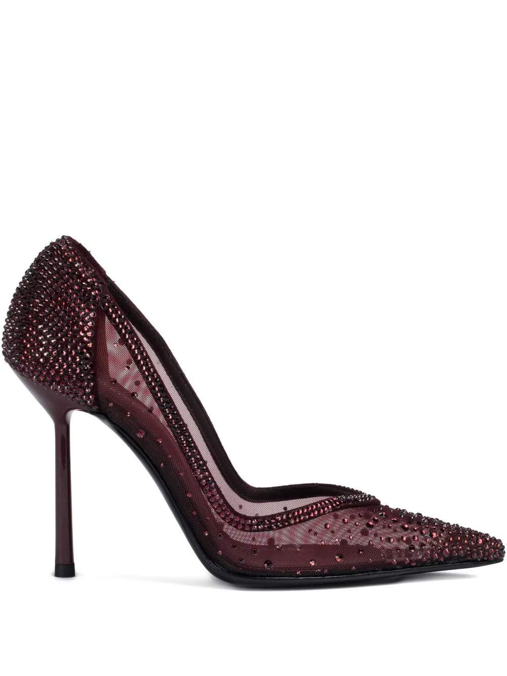 Le Silla 100 mm Nicole mesh pumps verfraaid met kristallen Rood