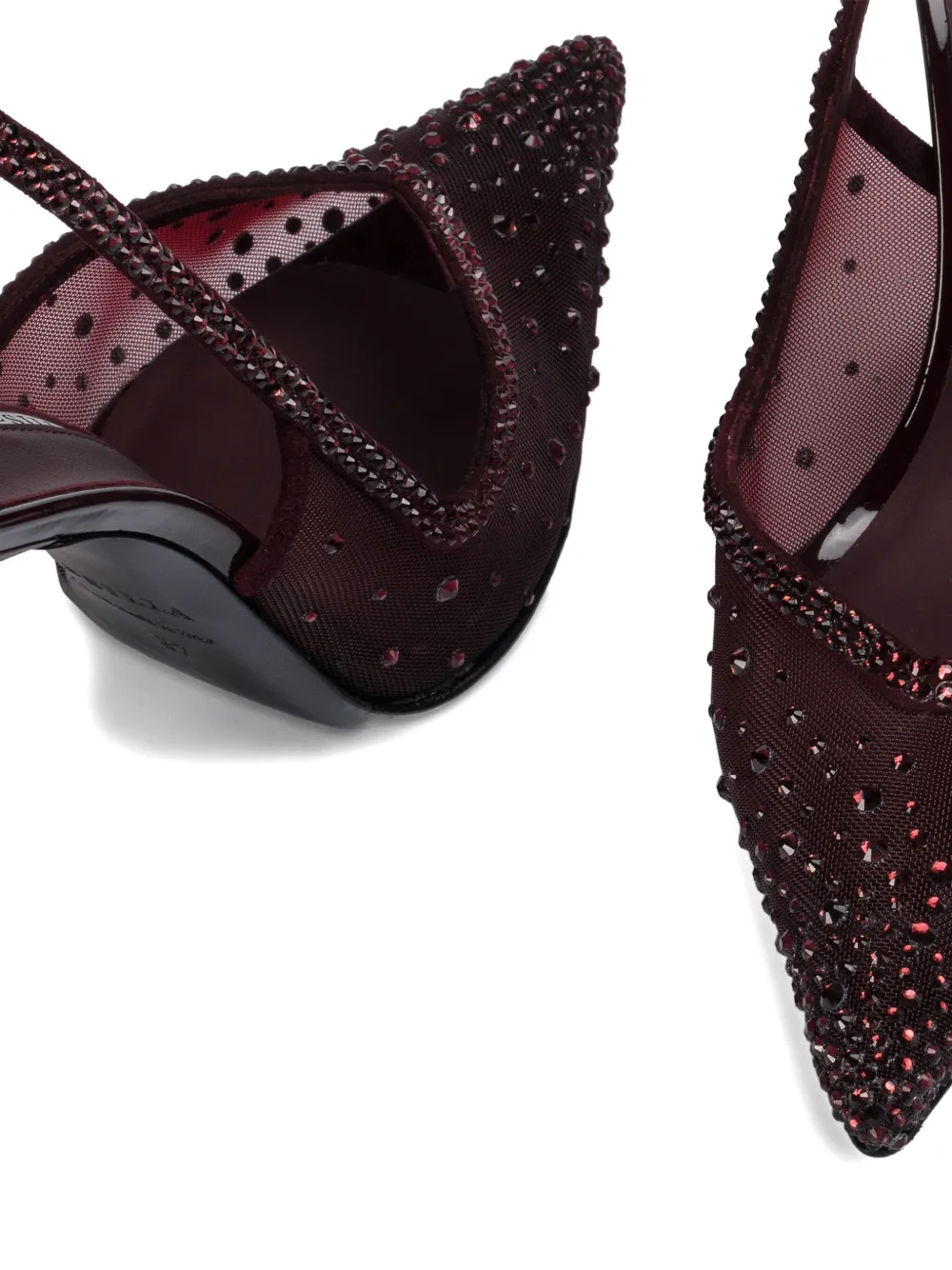 Le Silla 100mm Nicole Crystal-embellished Slingback Pumps In Burgundy