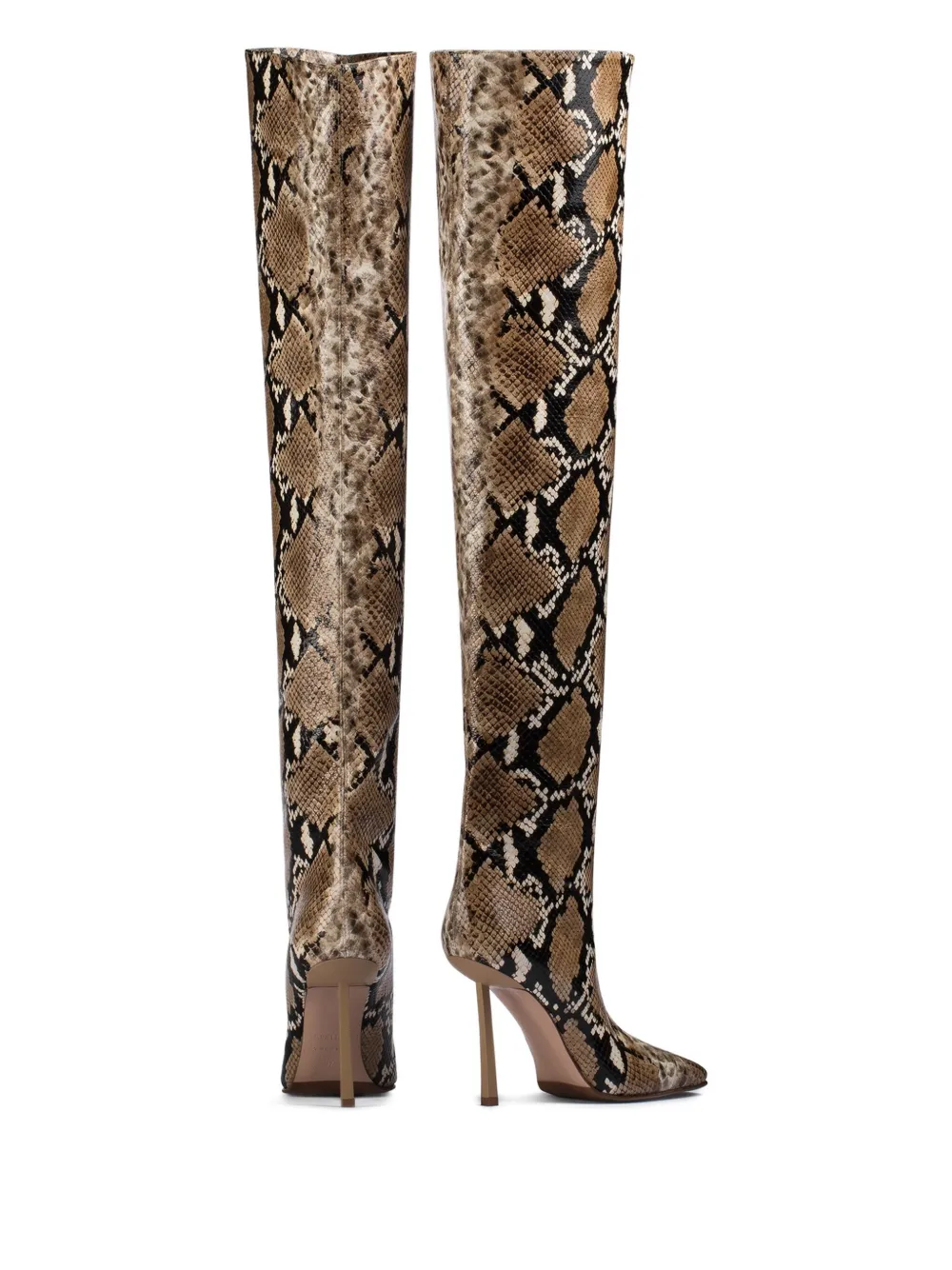Le Silla 110mm Vittoria snake-print boots Brown
