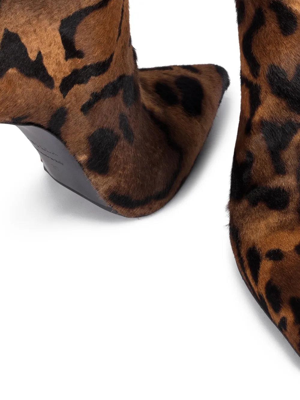 Le Silla 120mm Eva leopard-print leather boots Brown